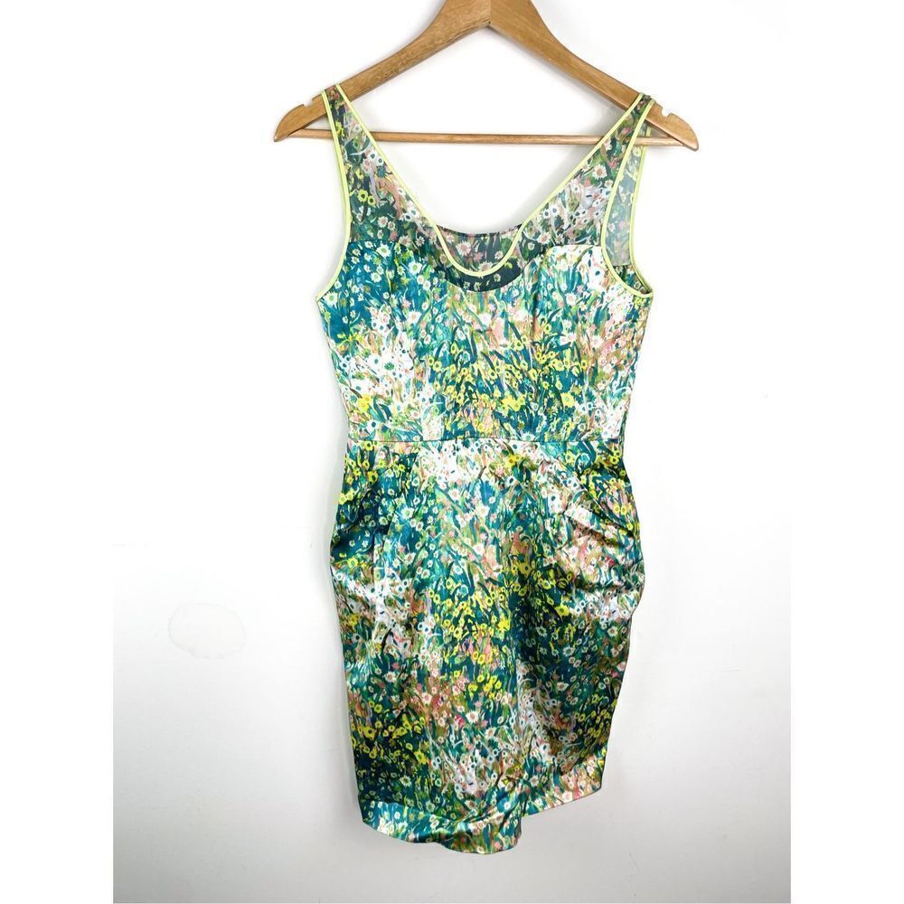 O’2nd Barney’s New York Floral Spring Bright Pocket Mini Dress Cotton Blend Size
